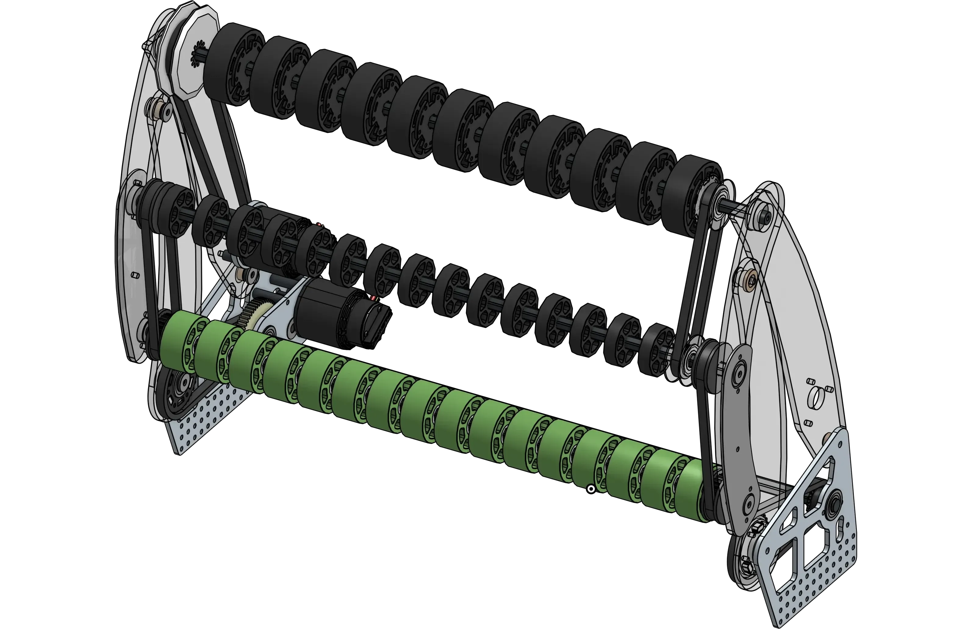 1678 Rapid React four-bar intake CAD render