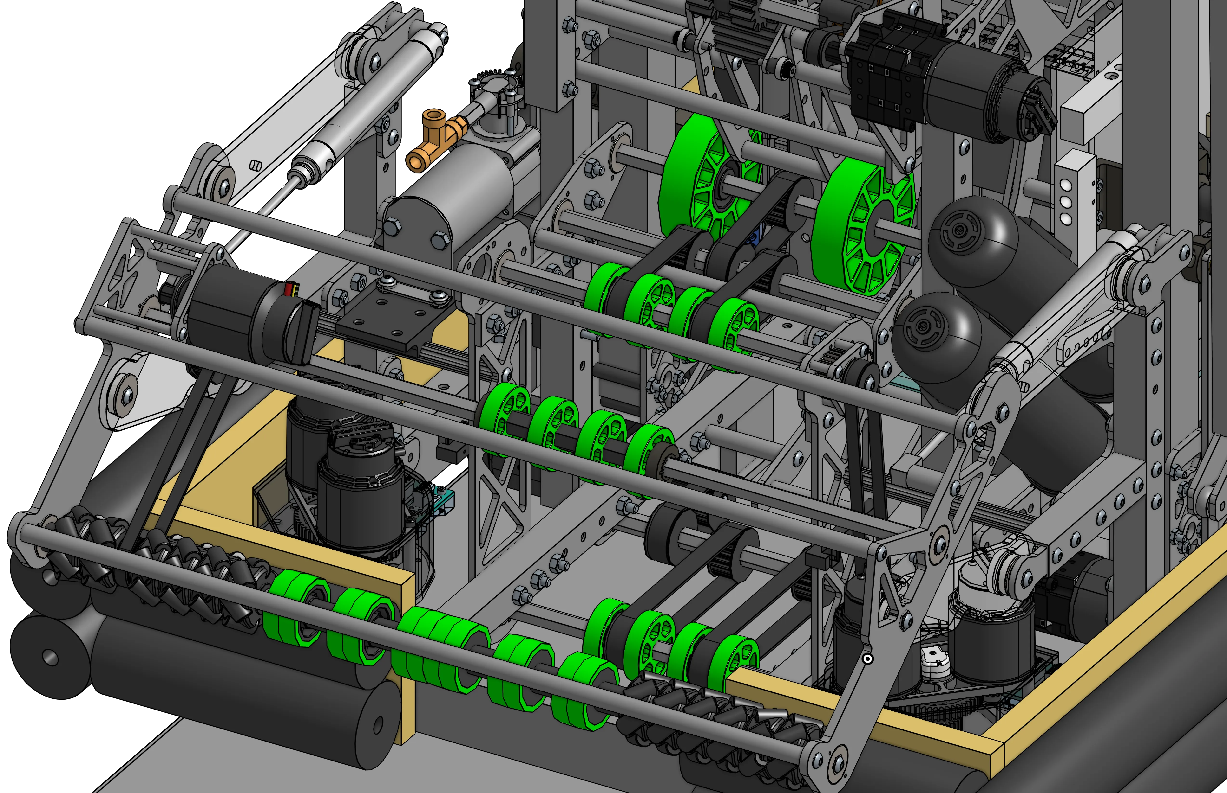 4089 Rapid React four-bar intake CAD render