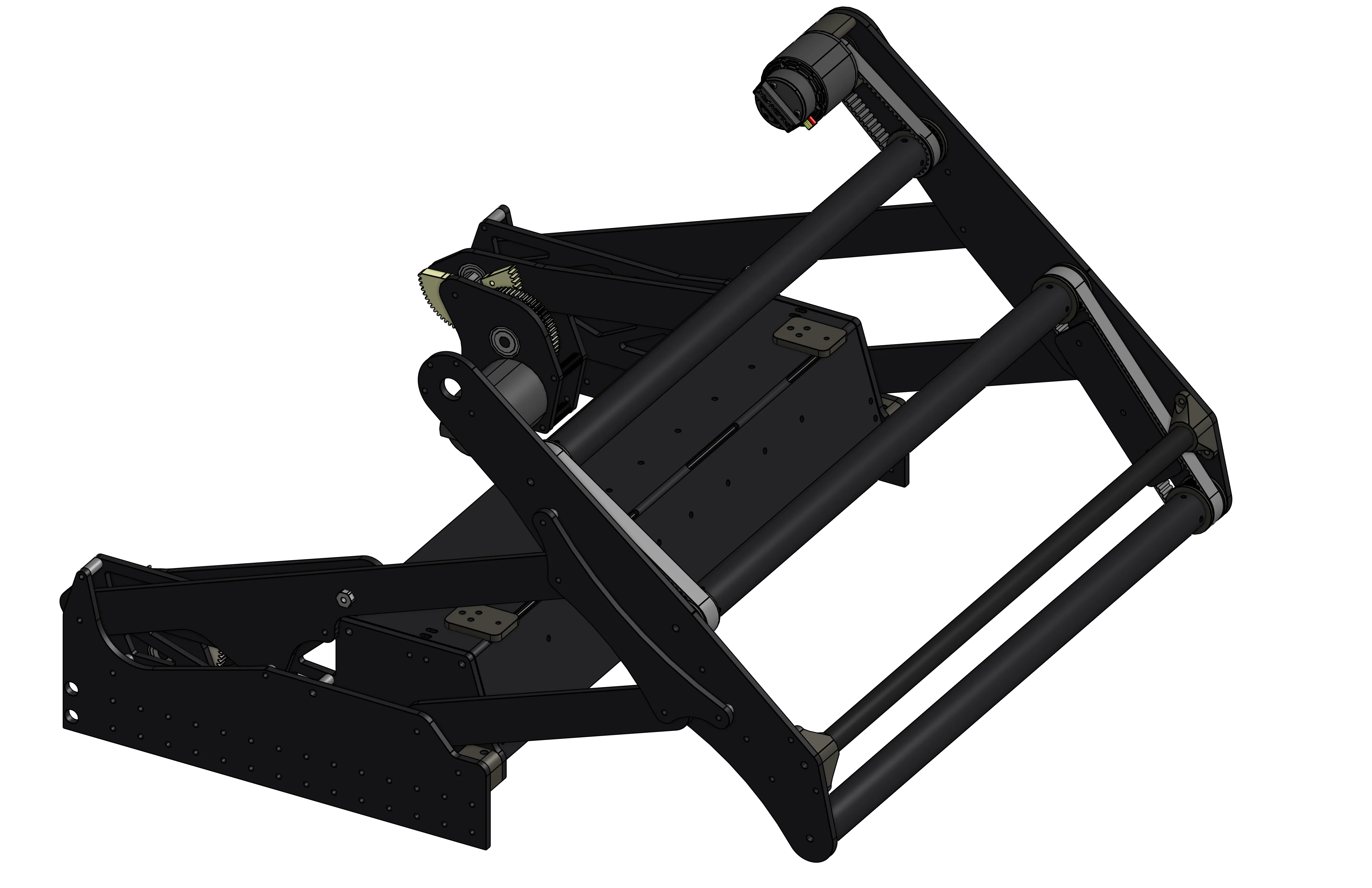6800 Rapid React four-bar intake CAD render